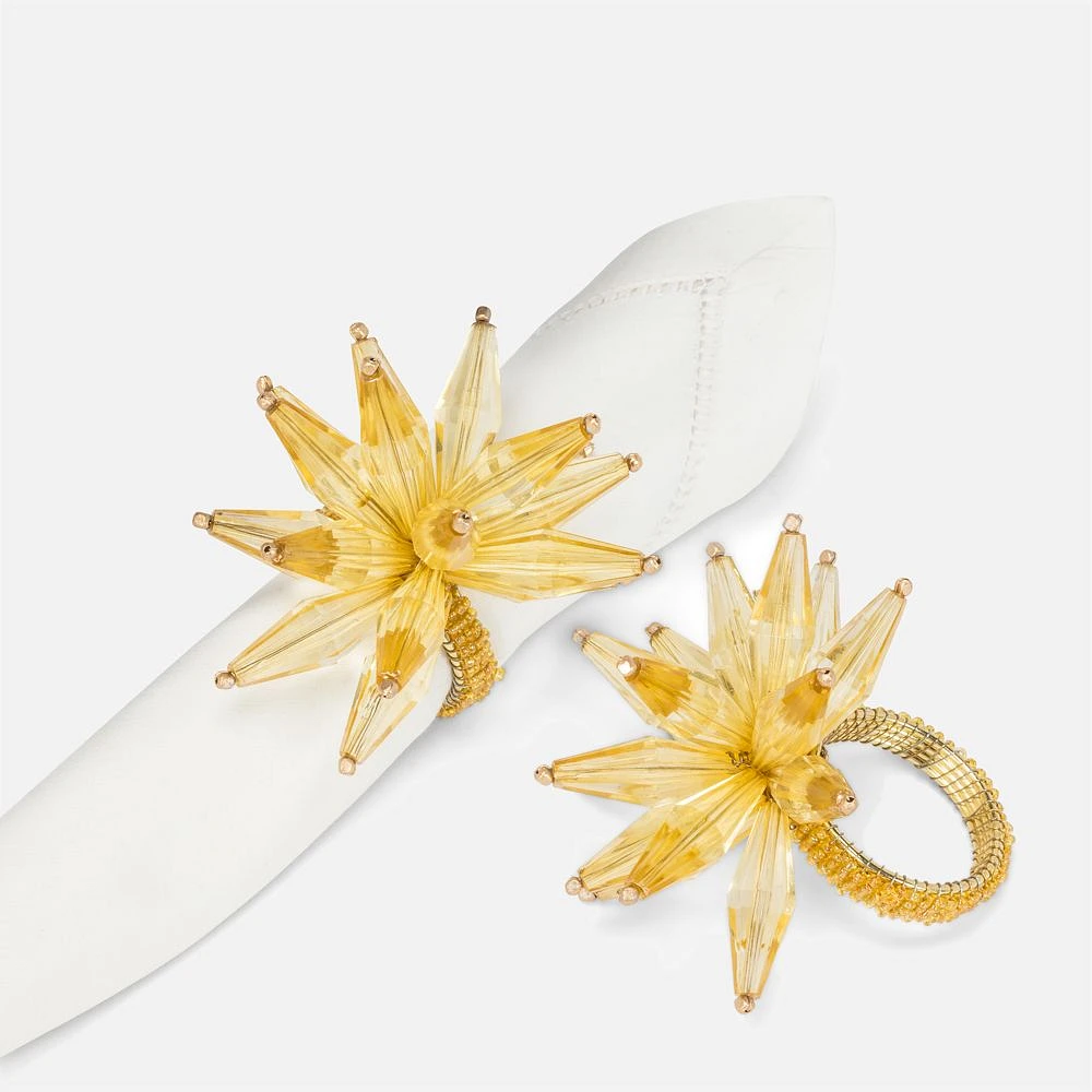 Starburst Bead Napkin Ring - Gold 