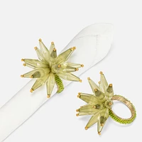 Starbust Bead Napkin Ring - Green 