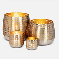 Grid Pattern Hurricane Lamp