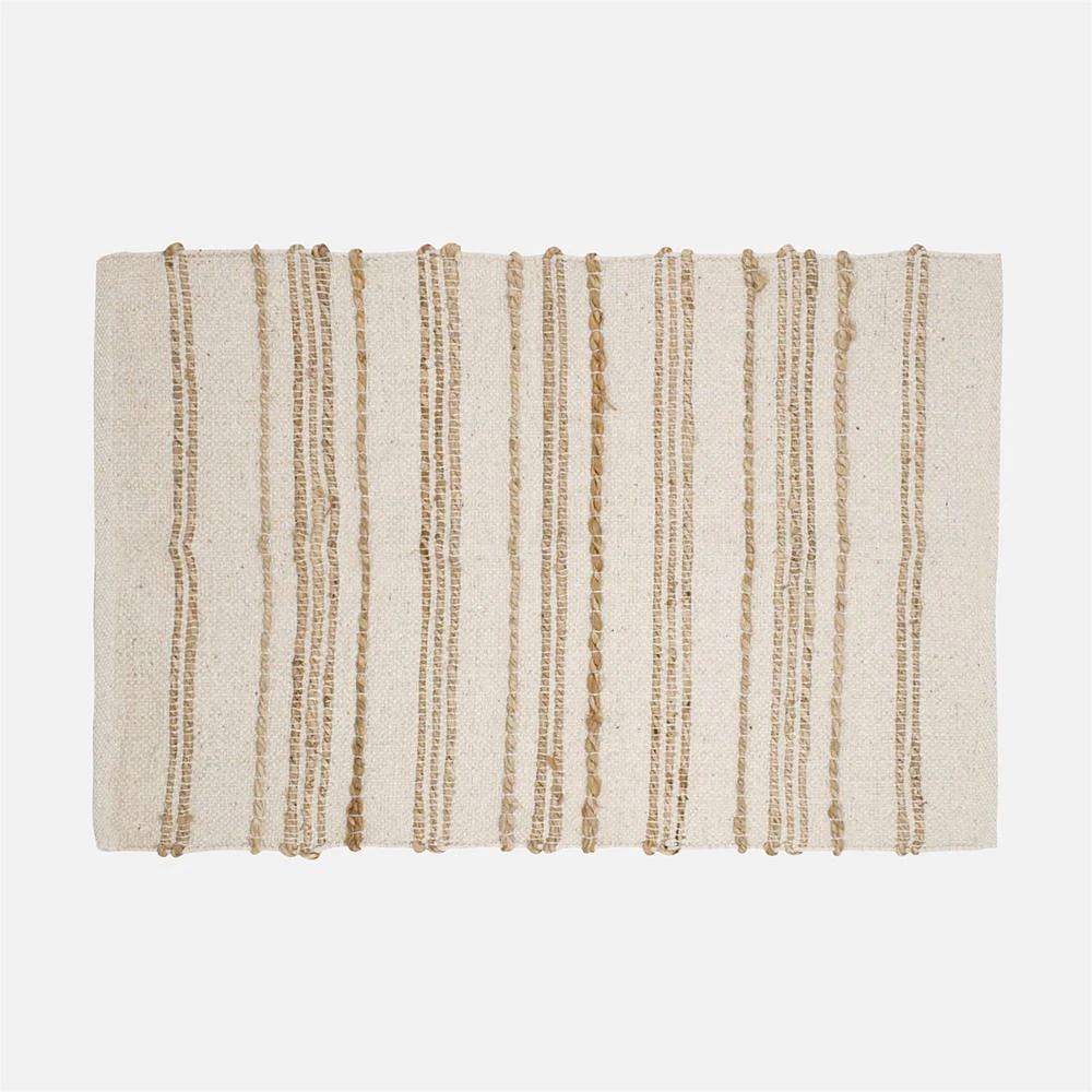 Natural Accent Carpet with Jute Stripes - 24"x35"