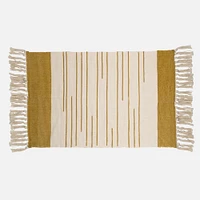 Accent Rug, Stripe with Fringe - Ocher / Natural