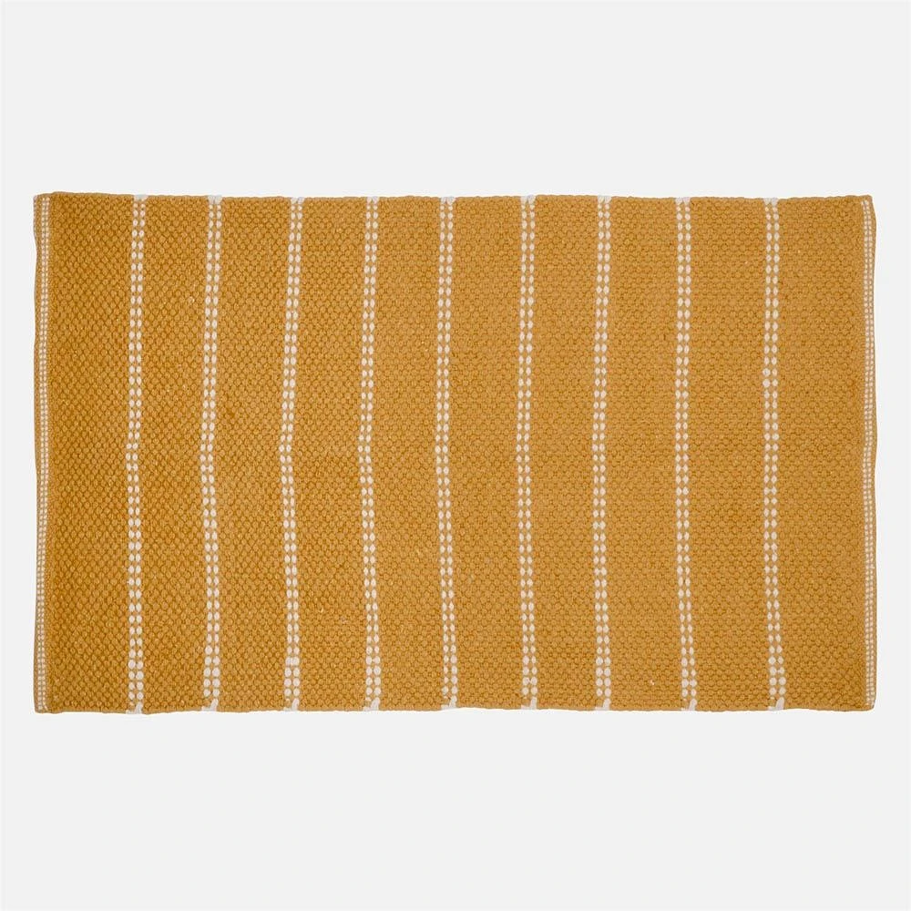 Accent Rug, Weaved Stripe Motif - Yellow