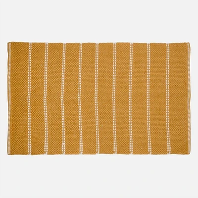 Accent Rug, Weaved Stripe Motif - Yellow
