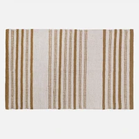 Accent Rug, Weaved Stripe Motif - Ochre / Natural
