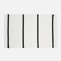 Accent Rug, Weaved Stripe Motif - White / Black