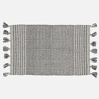 Accent Rug, Stripe Motif with Tassel - Grey