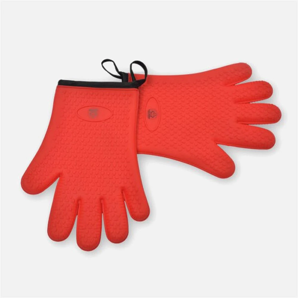 Gants de cuisine en silicone rouge, ensemble de 2 