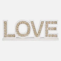 Décoration « LOVE » blanc avec perles en bois 