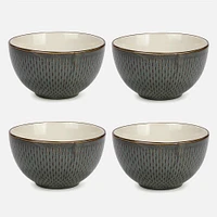Green Ceramic Bowls, Set of 4 - Green