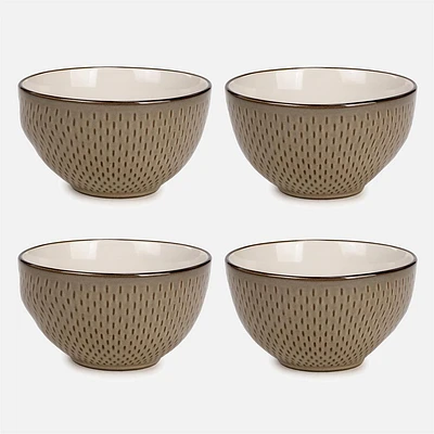 Bols en céramique, ensemble de 4 - Beige