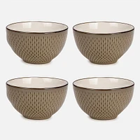Bols en céramique, ensemble de 4 - Beige