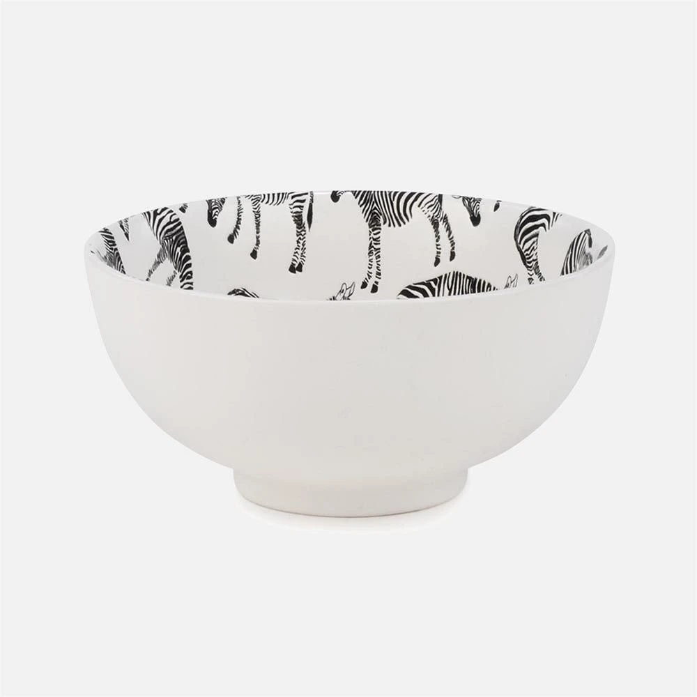 Medium Bowl With Zebra Motif - 6 x 3"