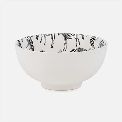 Medium Bowl With Zebra Motif - 6 x 3"