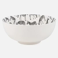 Large Bowl with zebra motif - 8 x 3.5"