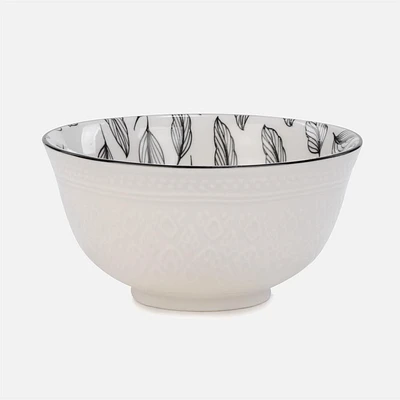 Medium Black Foliage Bowl - 6 x 3"