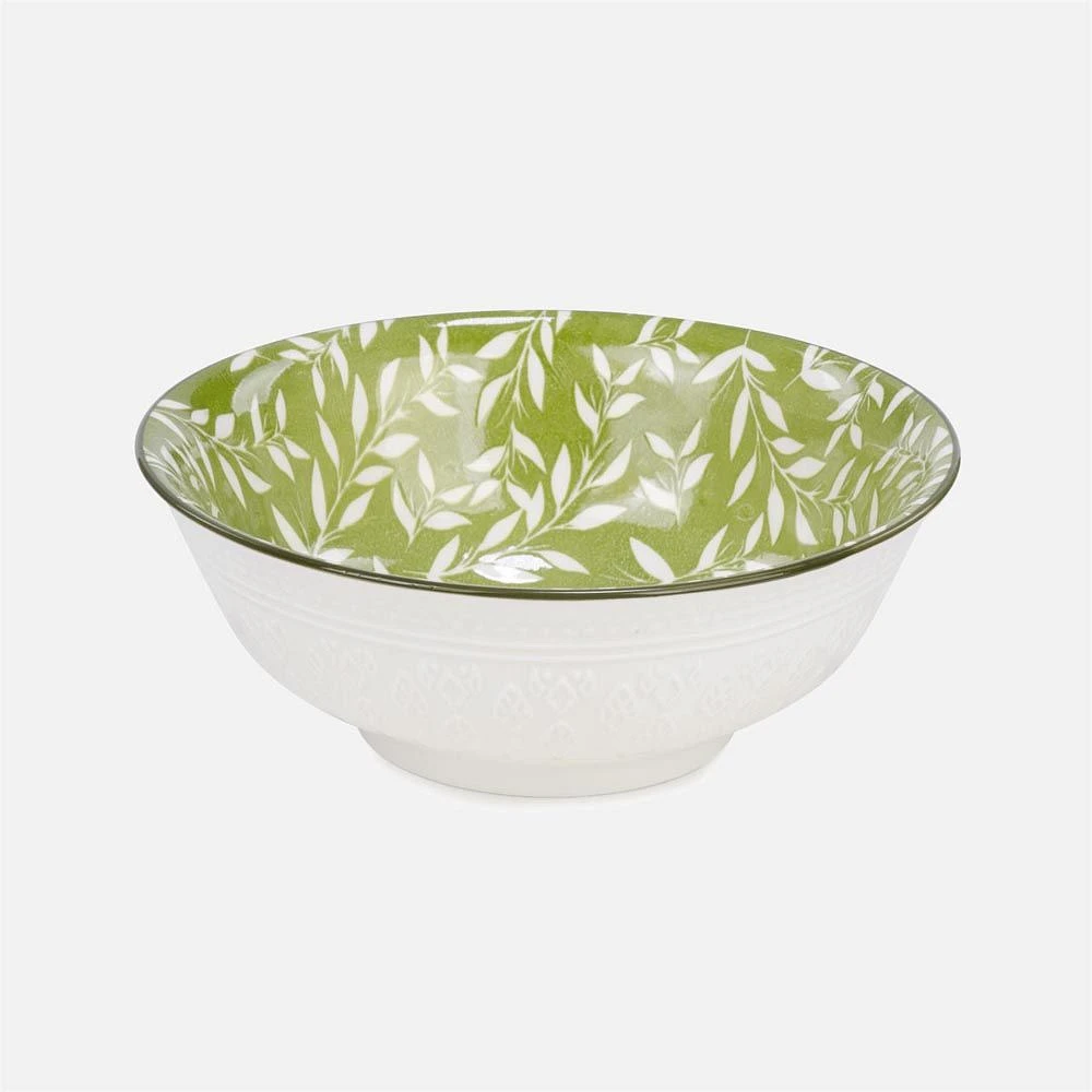 Large Foliage Bowl, 8 x 3" - Green