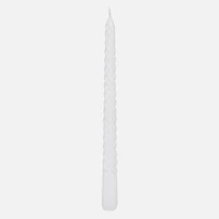 Set of 4 Twisted dinner Candles - White