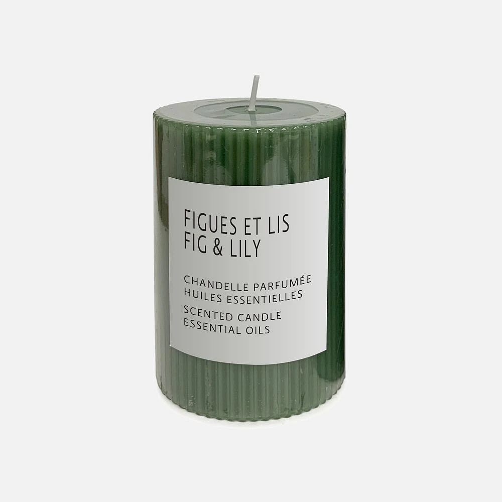 Pillar Candle 4" Green - Lily & Fig