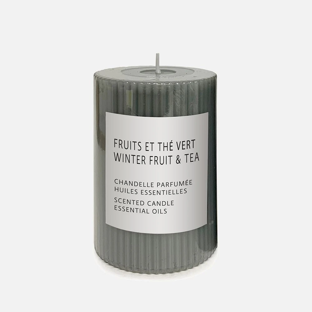 Pillar Candle 4" Green - Winter Fruit Tea
