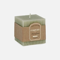 Square Ridged Candle 2.5" - Green