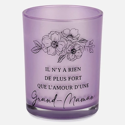 Bougie parfumée en verre pourpre - Grand-maman