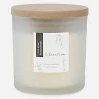 White Cotton Glass Candle 4x4" - White