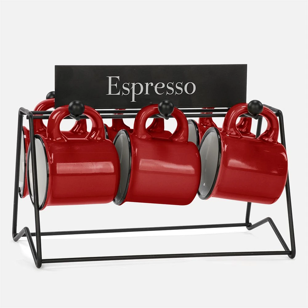 Ensemble tasses à espresso et support