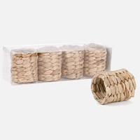 Set of 4 Natural Weave Napkin Rings