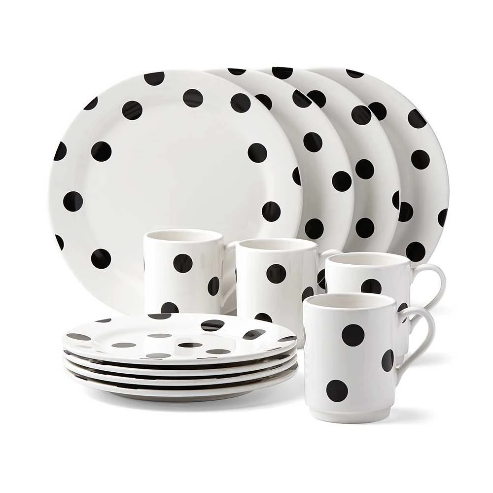 Deco Dot 12-Piece Dinnerware Collection by Kate Spade