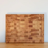 Maple Butcher Block Cutting Board with Groove by CL CUISILUXE