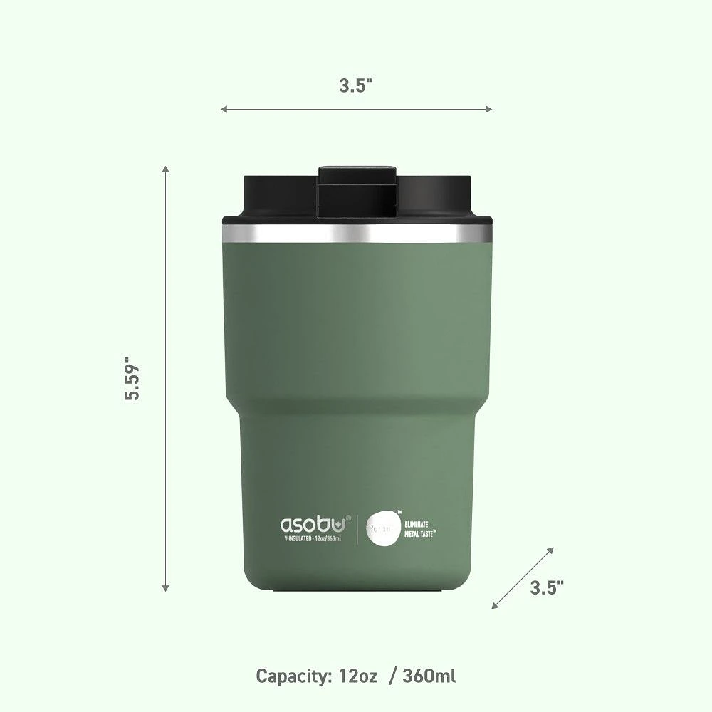 ASOBU Coffee Express Travel Mug, 12 oz - Green