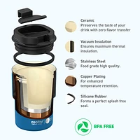 ASOBU Coffee Express Travel Mug - Blue, 12 oz 