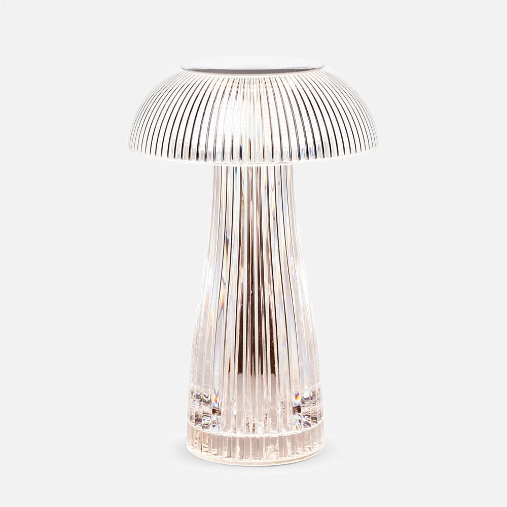 Ancy Rib Mushroom LED Table Lamp Clear