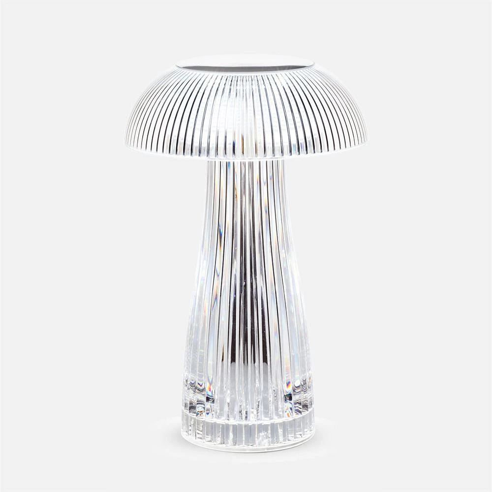 Ancy Rib Mushroom LED Table Lamp Clear