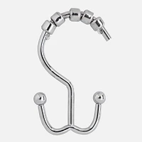 Annex double hooks for shower curtains - set of 12 Chrome