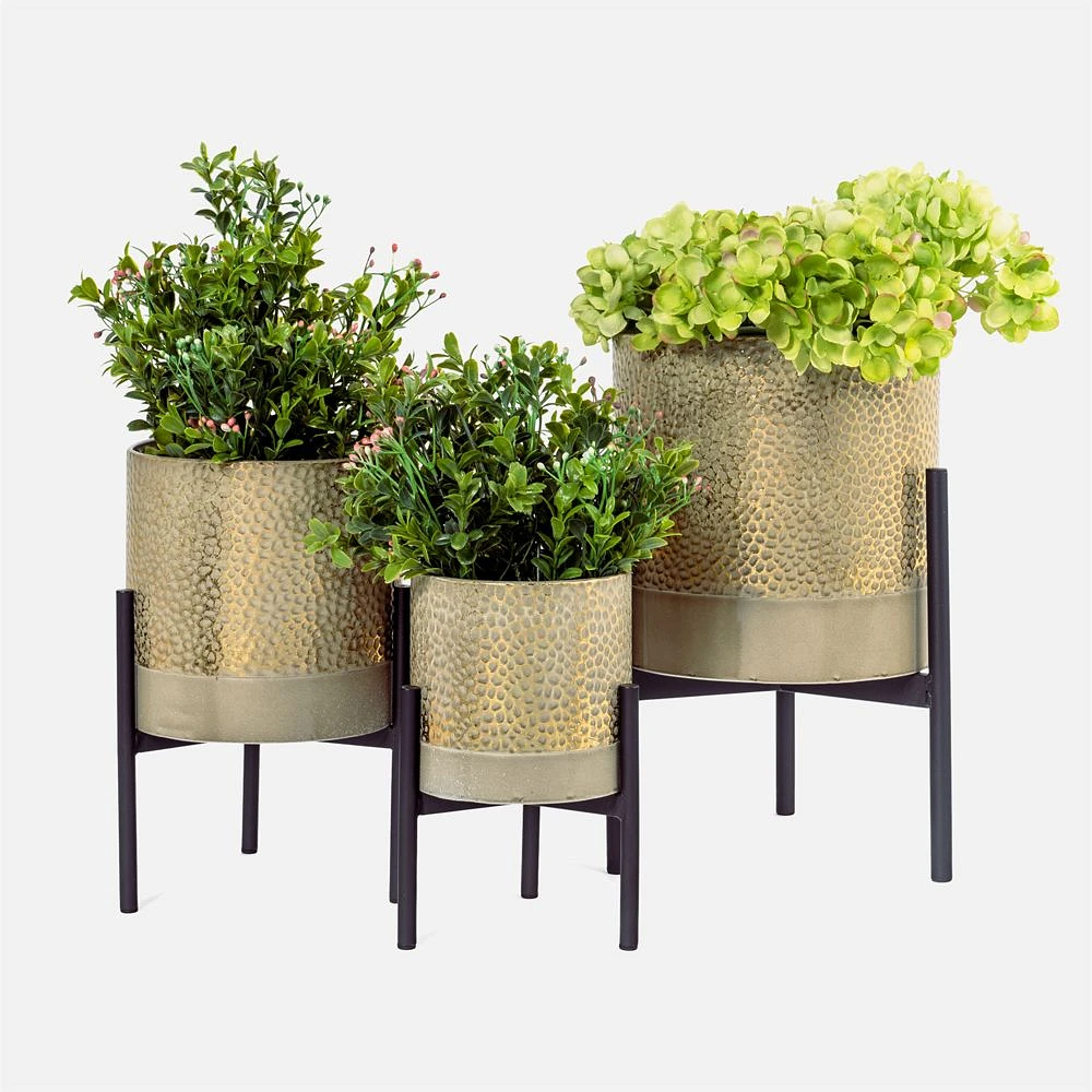 Aspen Planters, Set of 3 - Gold