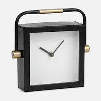 Square Table Clock - Black 