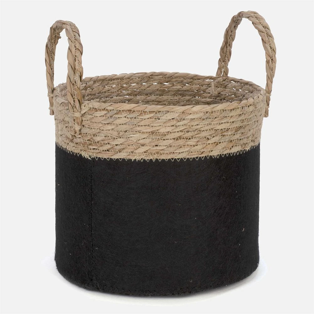 Set of 2 Storage Basket - Black & Natural