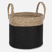 Set of 2 Storage Basket - Black & Natural