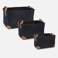 Set of 3 Textured Storage Baskets