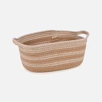 Set of 3  Storage Baskets - Light Brown Stripes