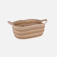 Set of 3  Storage Baskets - Light Brown Stripes