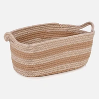 Set of 3  Storage Baskets - Light Brown Stripes