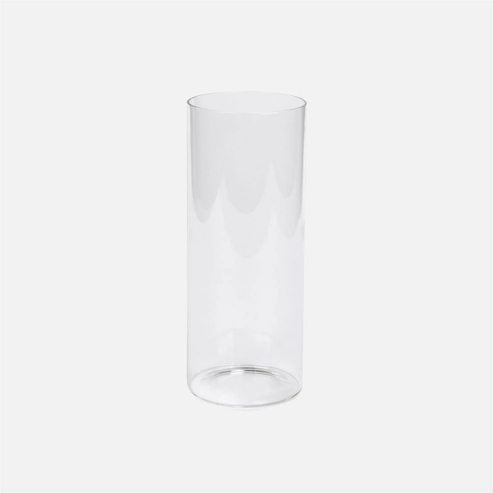 Vase cylindrique en verre transparent