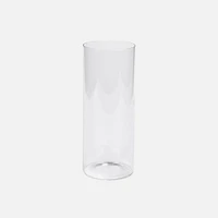 Vase cylindrique en verre transparent