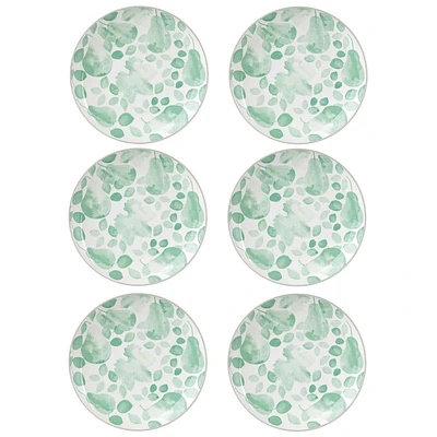 Ensemble de 6 assiettes plates vertes « Giverny » par Maxwell & Williams (26,5 cm)