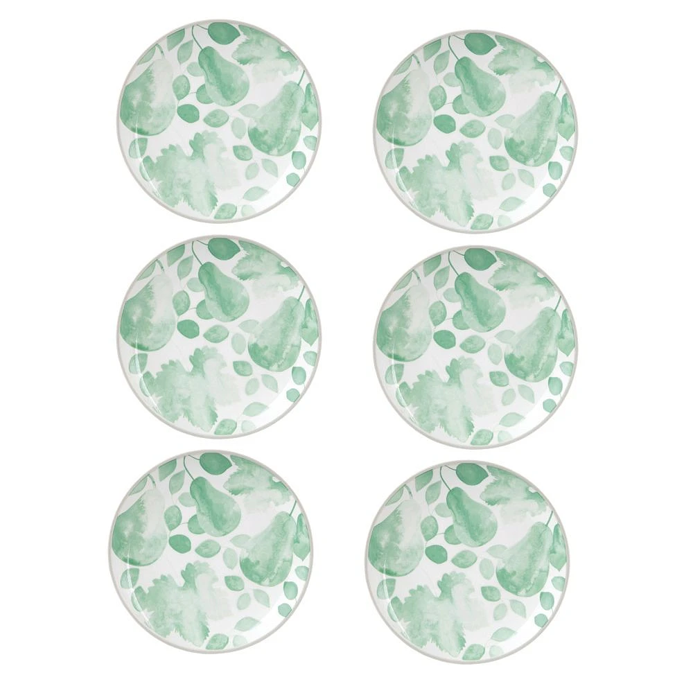 Set of 6 Giverny Green Side Plates by Maxwell & Williams (20 cm) - Green