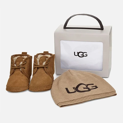 UGG® Baby Bootie & Beanie Neumel Gift Box - Brown