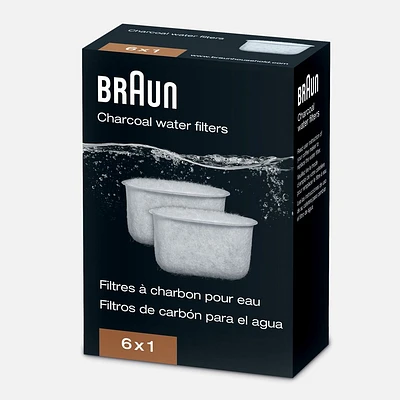 BRAUN Charcoal Water Filter for Coffee Maker - 6 pack