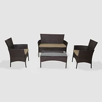 Brielle Patio Set, 4-Piece - Brown